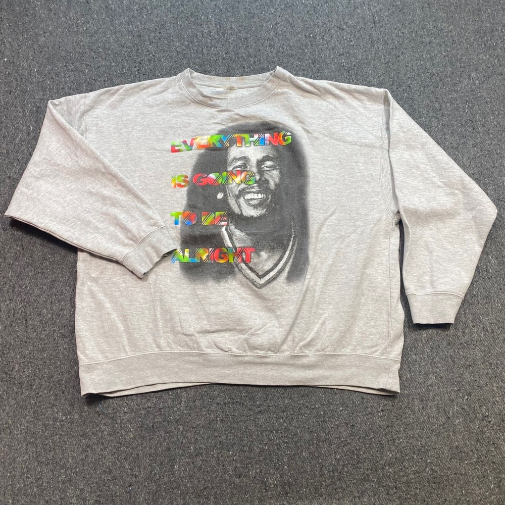 Flying Horse Bob Marley Everything Is Going To Be Alright Sz 3XL Men Gray Skater